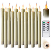 6 Pack, 10" LED Flameless Ivory Real Wax Drip Pillar Candles w/Remote Controller, On/Off Button, Dimmable, Flicker/Static Mode, Battery Operated - West Ivory LED Lighting