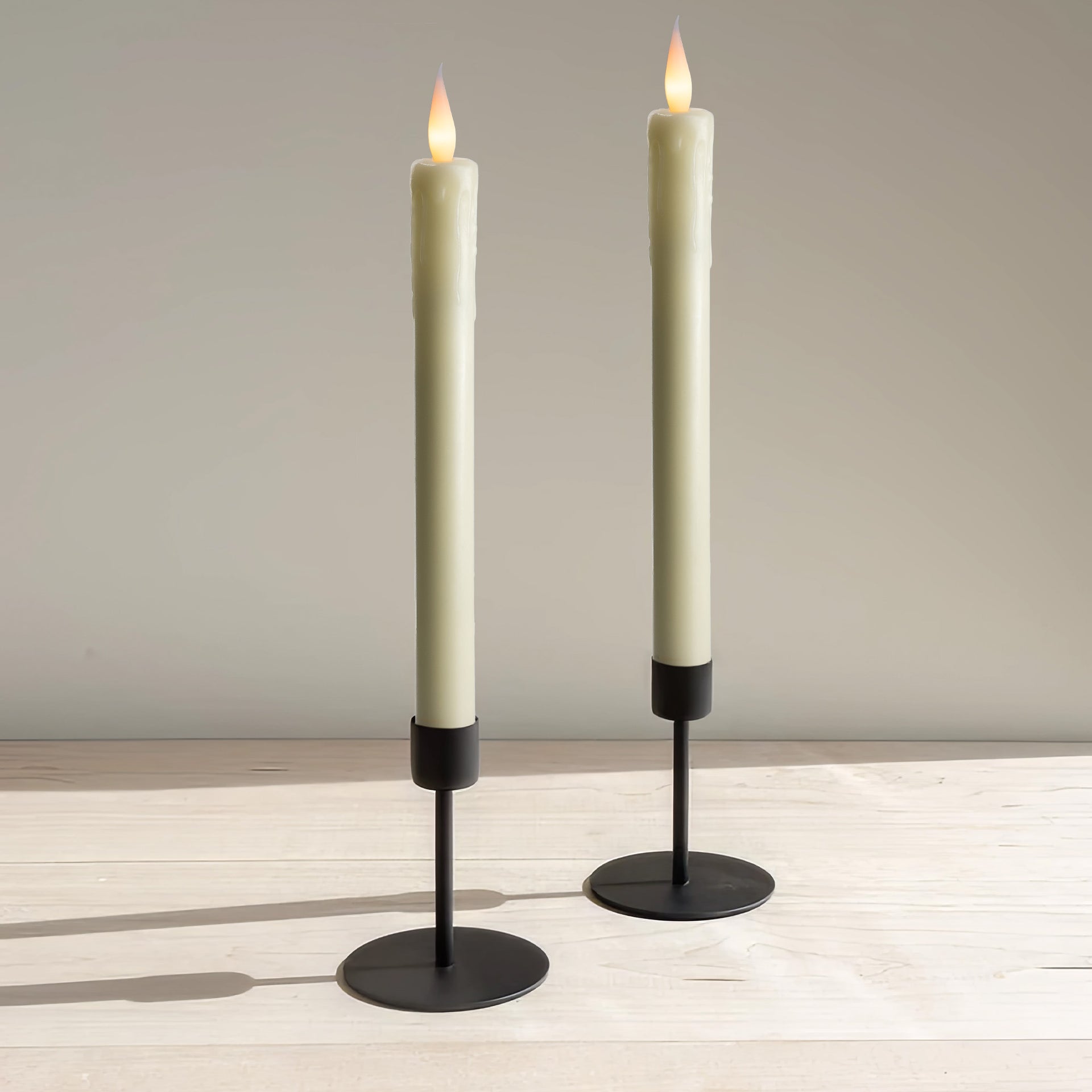 6 Pack, 10" LED Flameless Ivory Real Wax Drip Pillar Candles w/Remote Controller, On/Off Button, Dimmable, Flicker/Static Mode, Battery Operated - West Ivory LED Lighting
