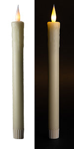 6 Pack, 10" LED Flameless Ivory Real Wax Drip Pillar Candles w/Remote Controller, On/Off Button, Dimmable, Flicker/Static Mode, Battery Operated - West Ivory LED Lighting
