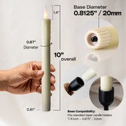 6 Pack, 10" LED Flameless Ivory Real Wax Drip Pillar Candles w/Remote Controller, On/Off Button, Dimmable, Flicker/Static Mode, Battery Operated - West Ivory LED Lighting