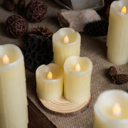 Set of 6 - LED Ivory Battery Operated Flameless Light Flickering Candle with Timer - West Ivory LED Lighting