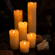 Set of 6 - LED Ivory Battery Operated Flameless Light Flickering Candle with Timer - West Ivory LED Lighting