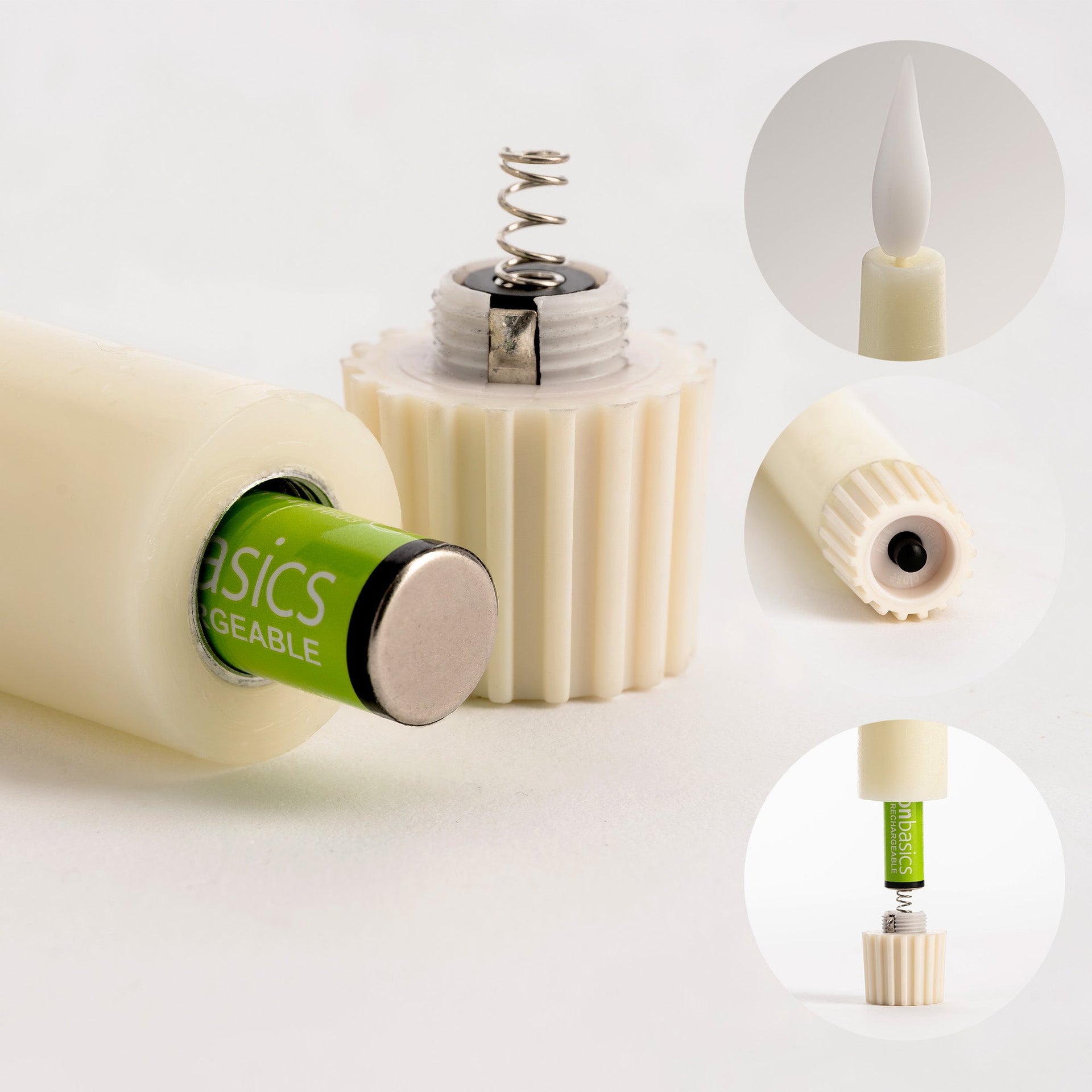 6 Pack 10" LED Flameless Ivory Real Wax Taper Candles w/Remote Controller, On/Off Button, Dimmable, Flicker/Static Mode, Battery Operated - West Ivory LED Lighting