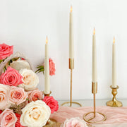 6 Pack 10" LED Flameless Ivory Real Wax Taper Candles w/Remote Controller, On/Off Button, Dimmable, Flicker/Static Mode, Battery Operated - West Ivory LED Lighting