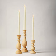 6 Pack 10" LED Flameless Ivory Real Wax Taper Candles w/Remote Controller, On/Off Button, Dimmable, Flicker/Static Mode, Battery Operated - West Ivory LED Lighting