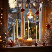 11" Ivory Taper Flameless LED Candle Lights, On/Off Button - West Ivory LED Lighting