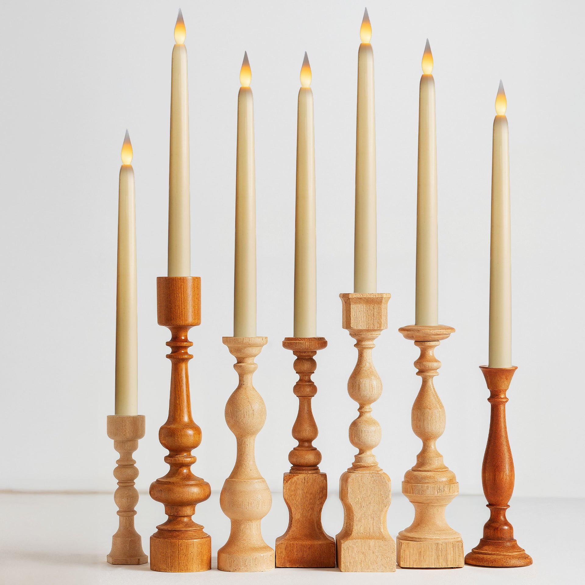 11" Ivory Taper Flameless LED Candle Lights, On/Off Button - West Ivory LED Lighting