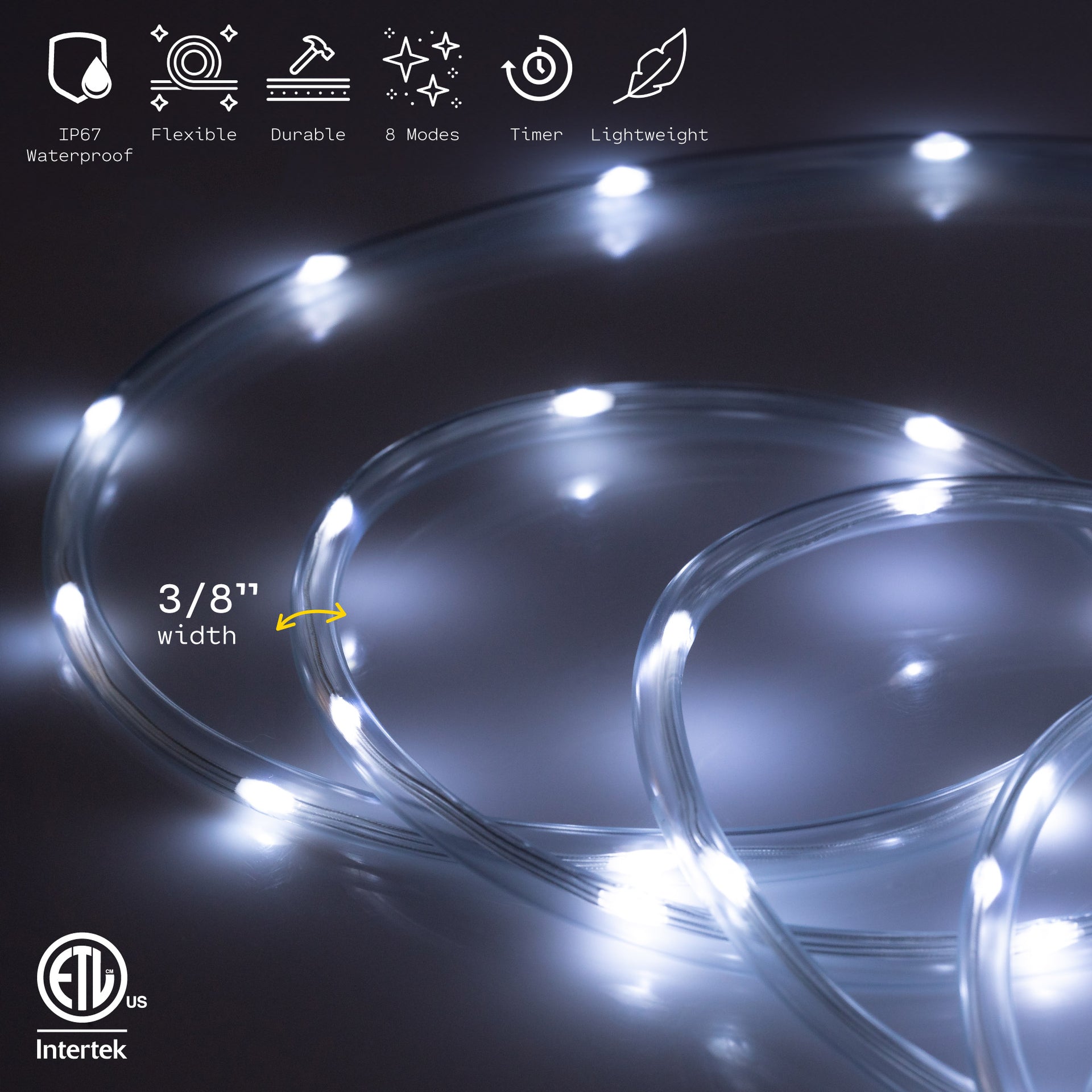 LED String Lights with Protective Tubing Outdoor Lighting - West Ivory LED Lighting