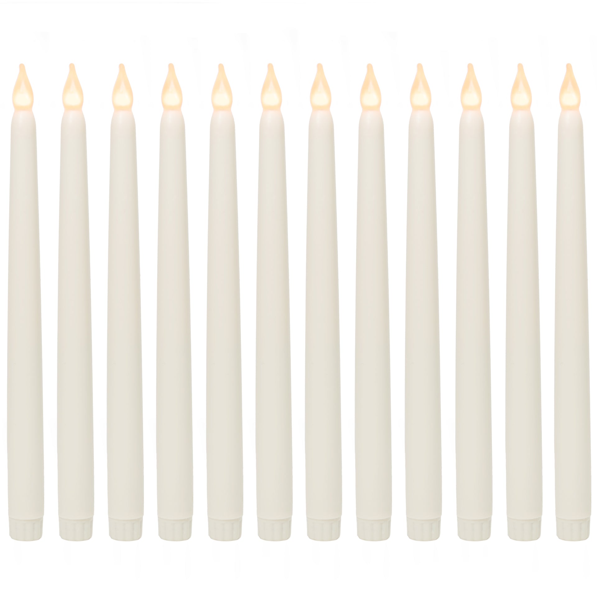 11" Ivory Taper Flameless LED Faux Wax Candle Lights - West Ivory LED Lighting