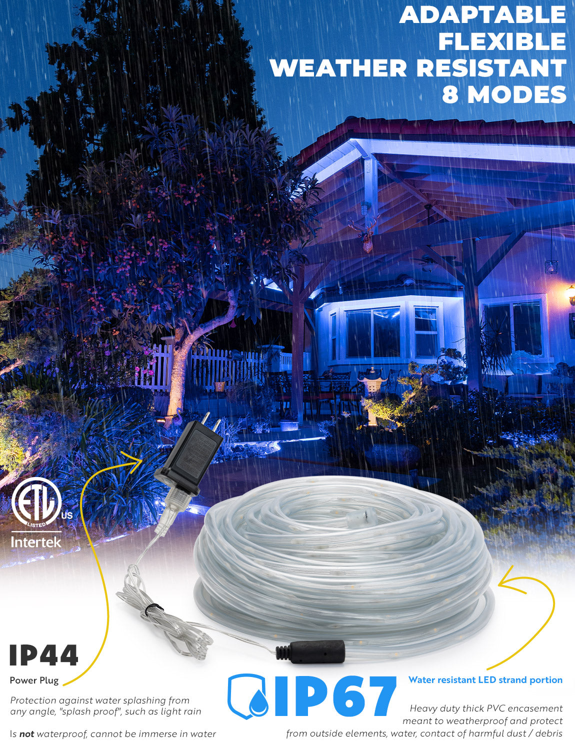 LED String Lights with Protective Tubing Outdoor Lighting - West Ivory LED Lighting
