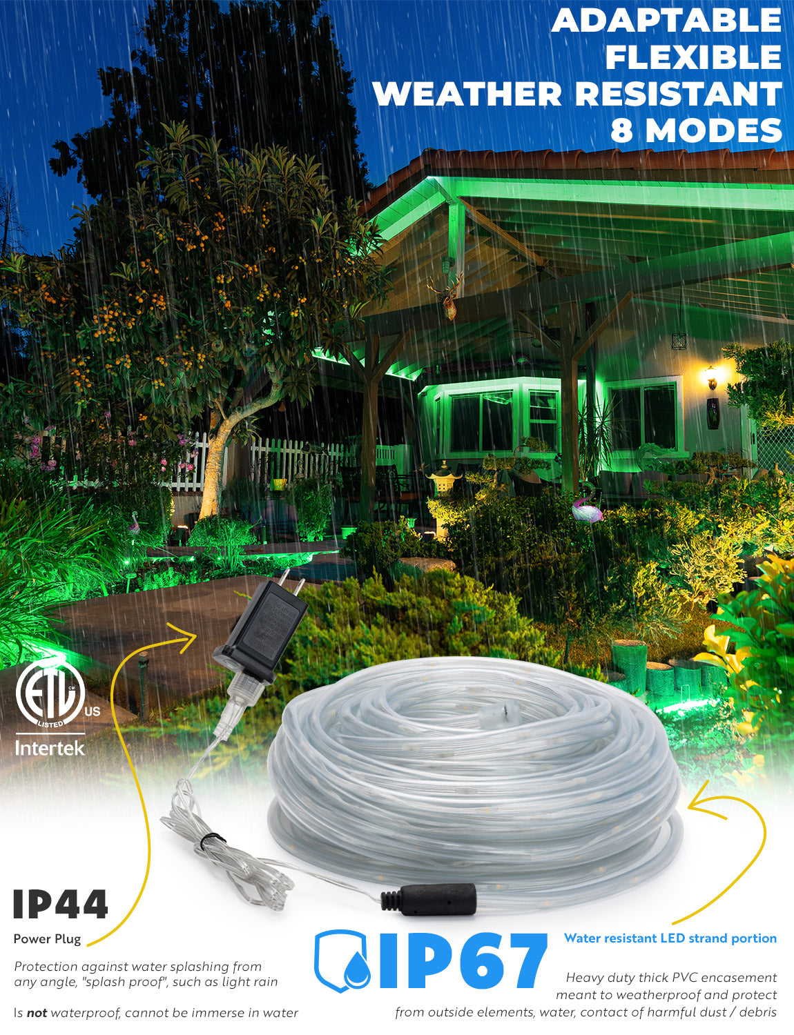 LED String Lights with Protective Tubing Outdoor Lighting - West Ivory LED Lighting