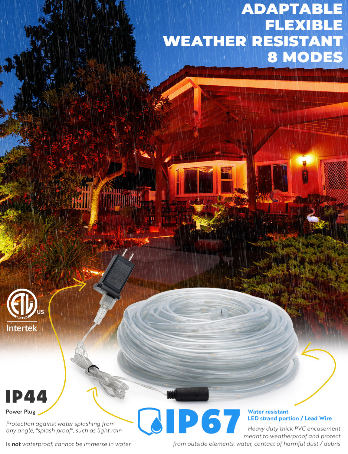 LED String Lights with Protective Tubing Outdoor Lighting - West Ivory LED Lighting