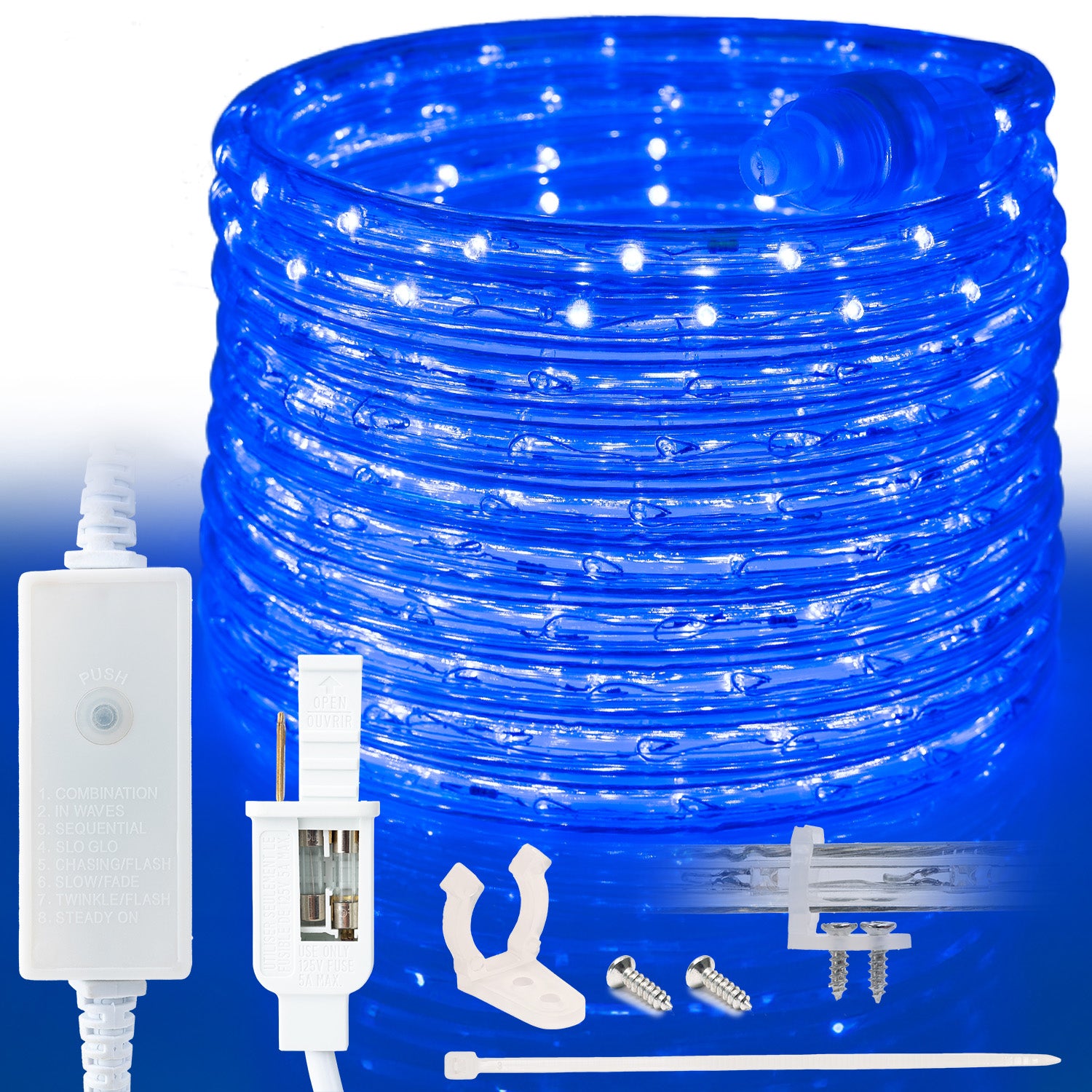 LED Rope Lights Outdoor Lighting, 8 modes - West Ivory LED Lighting