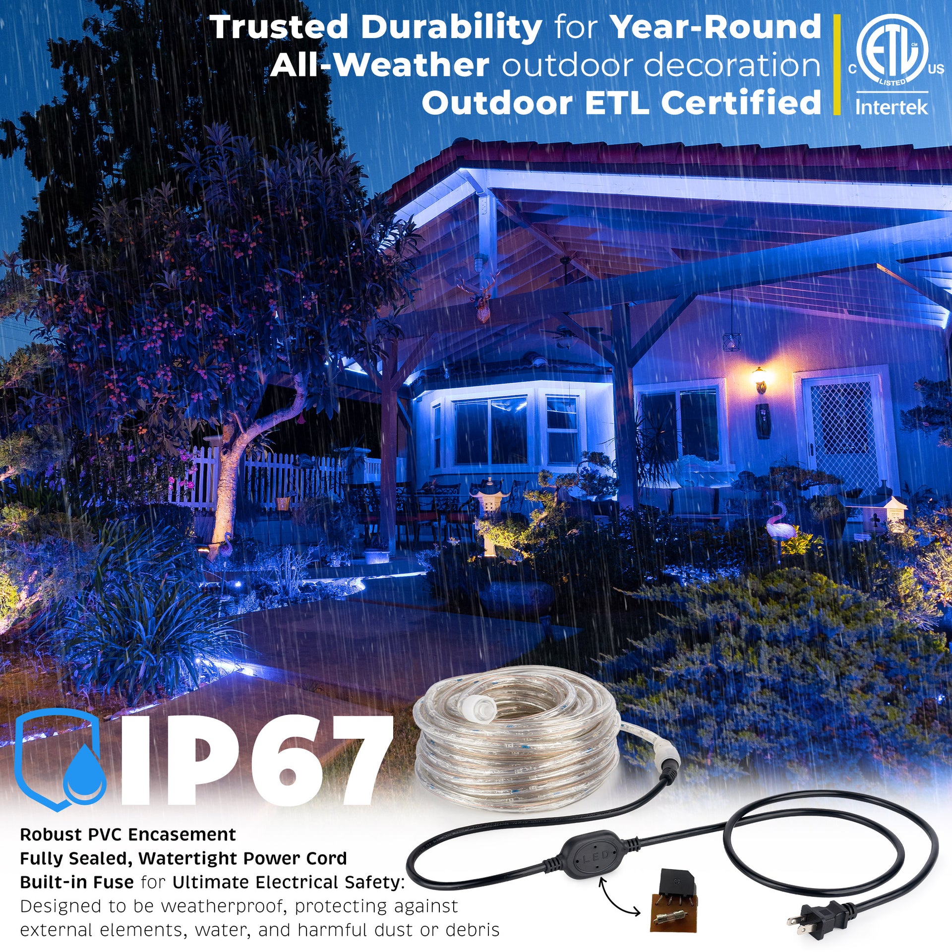 LED Rope Lights Outdoor Lighting, Outdoor ETL Certified, IP67 - West Ivory LED Lighting