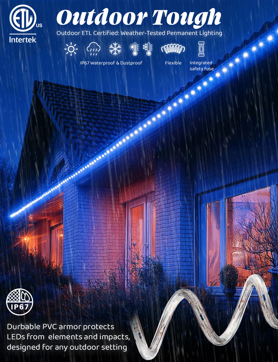LED Rope Lights Outdoor Lighting, Outdoor ETL Certified, IP67 - West Ivory LED Lighting