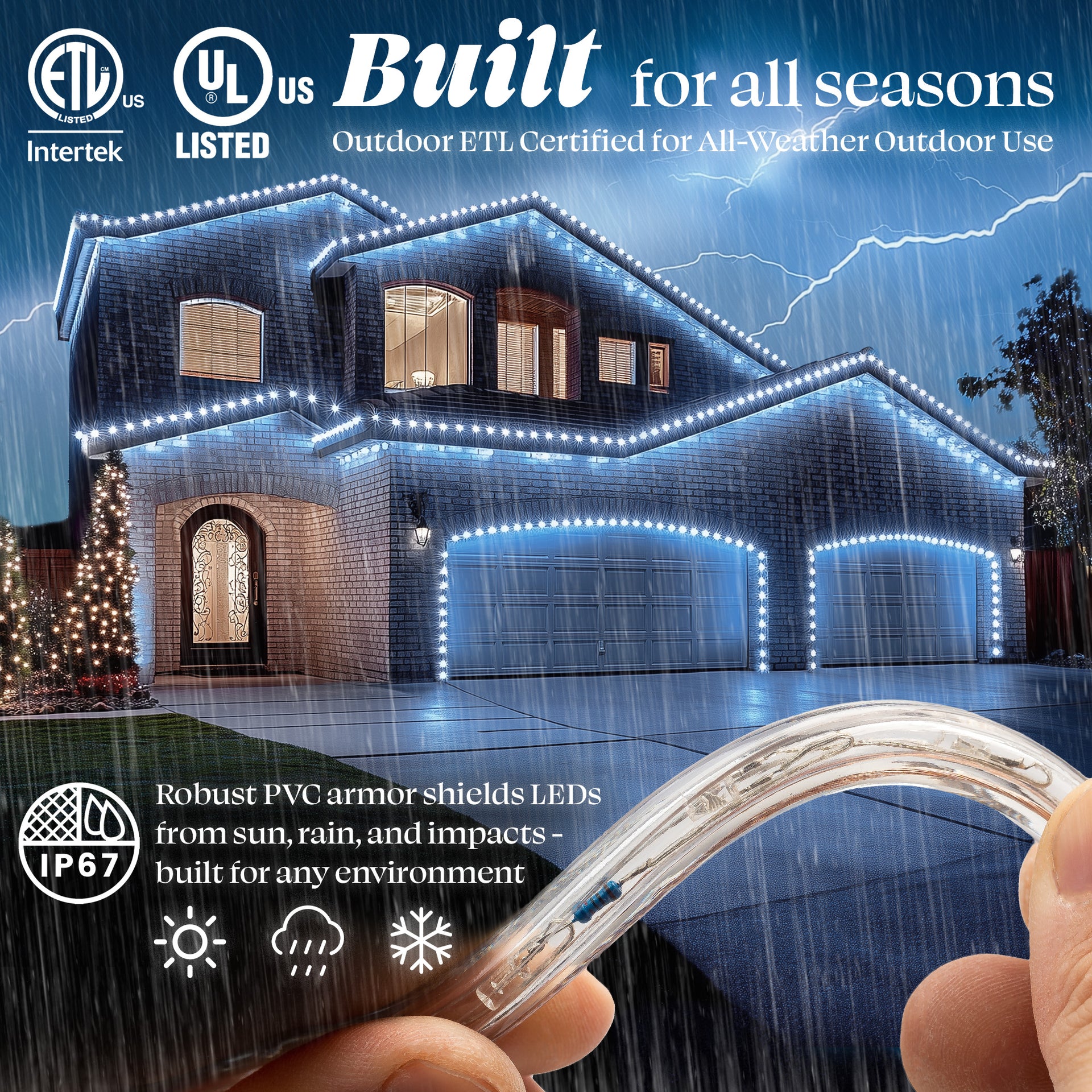 LED Rope Lights Outdoor Lighting, Outdoor ETL Certified, IP67 - West Ivory LED Lighting