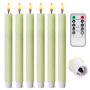 10" Fluted Ribbed LED Blue Grooved Pillar Candles, Remote & 24h Timer Memory, On/Off Switch - (6 Pack) - West Ivory LED Lighting