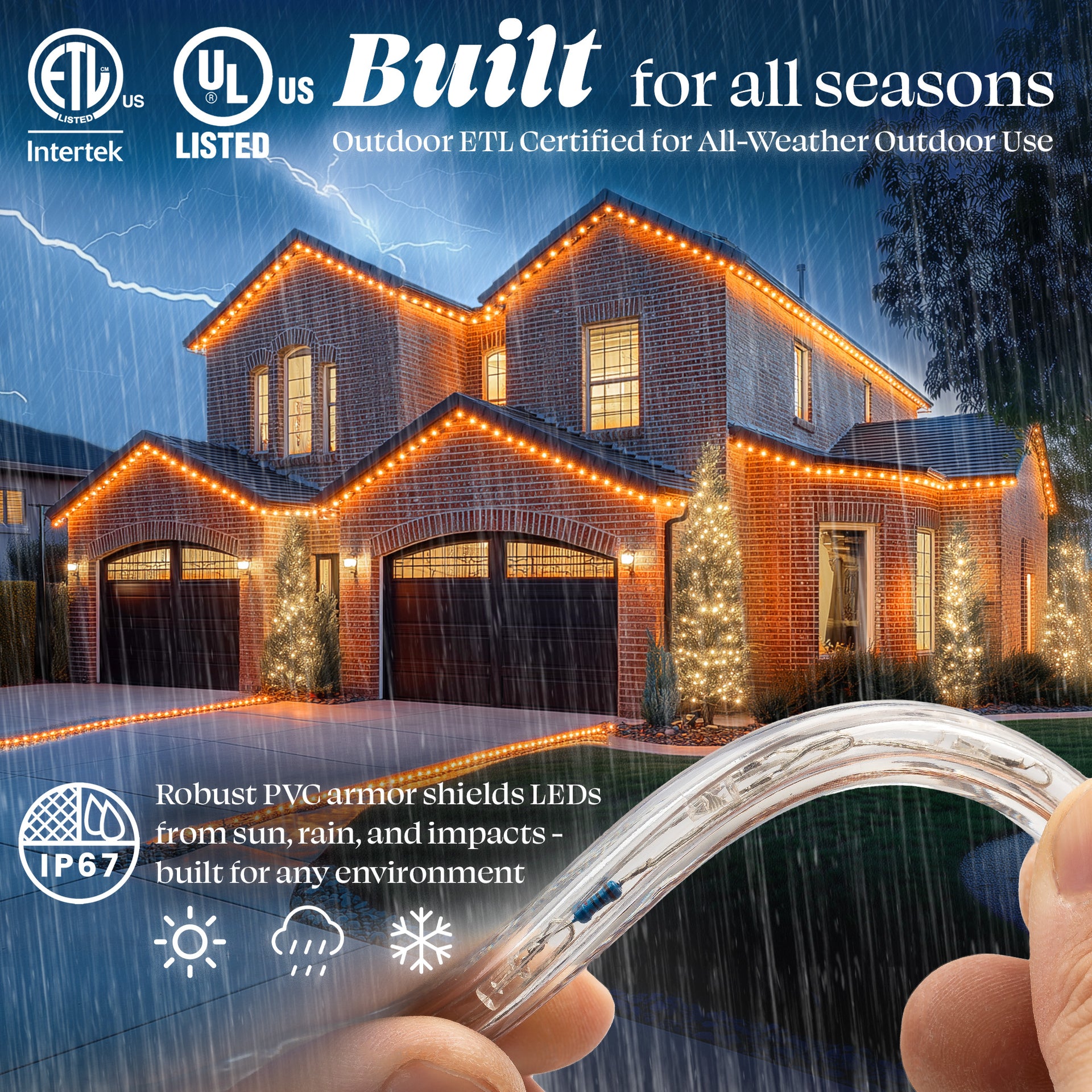 LED Rope Lights Outdoor Lighting, Outdoor ETL Certified, IP67 - West Ivory LED Lighting