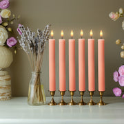 10" Fluted Ribbed LED Blue Grooved Pillar Candles, Remote & 24h Timer Memory, On/Off Switch - (6 Pack) - West Ivory LED Lighting