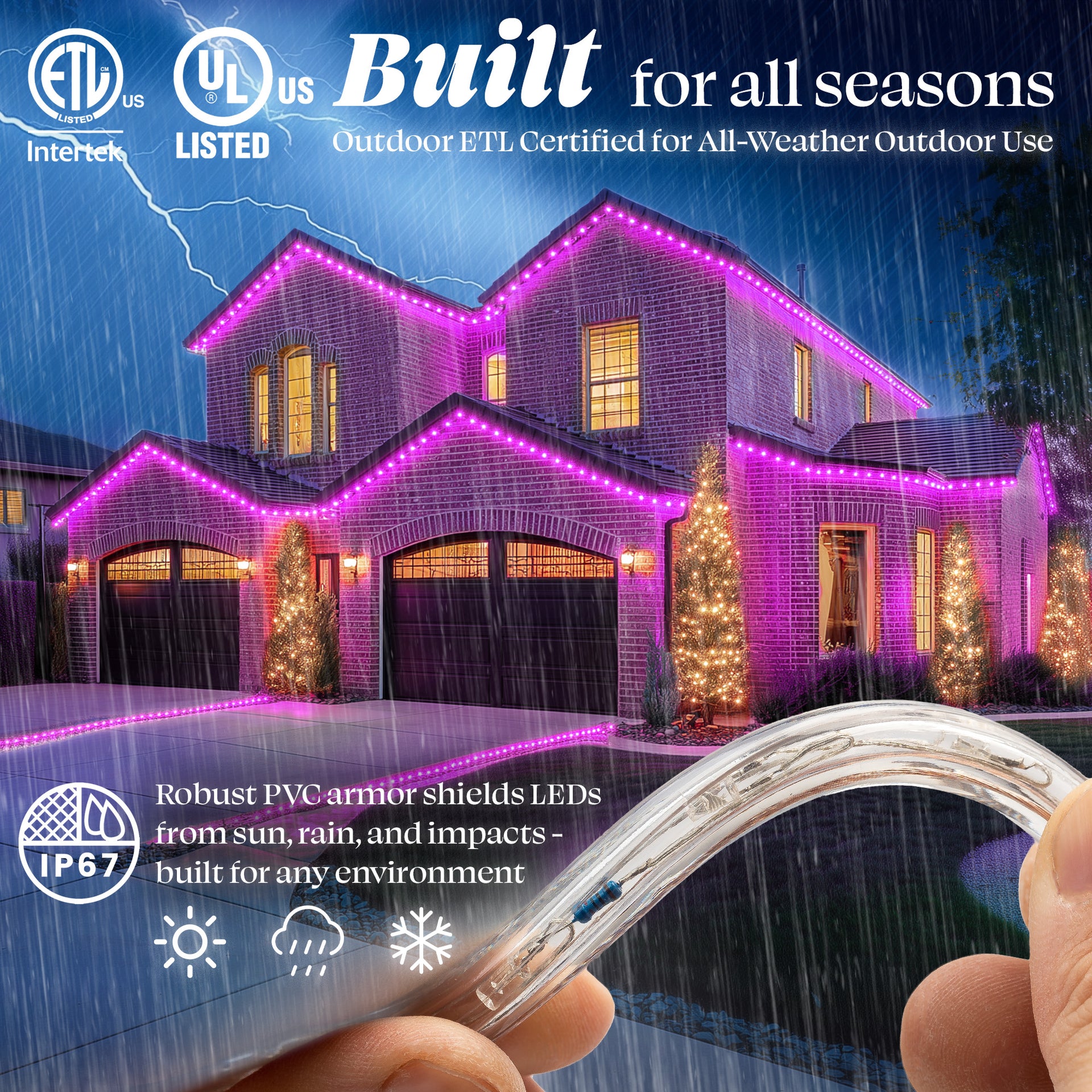 LED Rope Lights Outdoor Lighting, Outdoor ETL Certified, IP67 - West Ivory LED Lighting