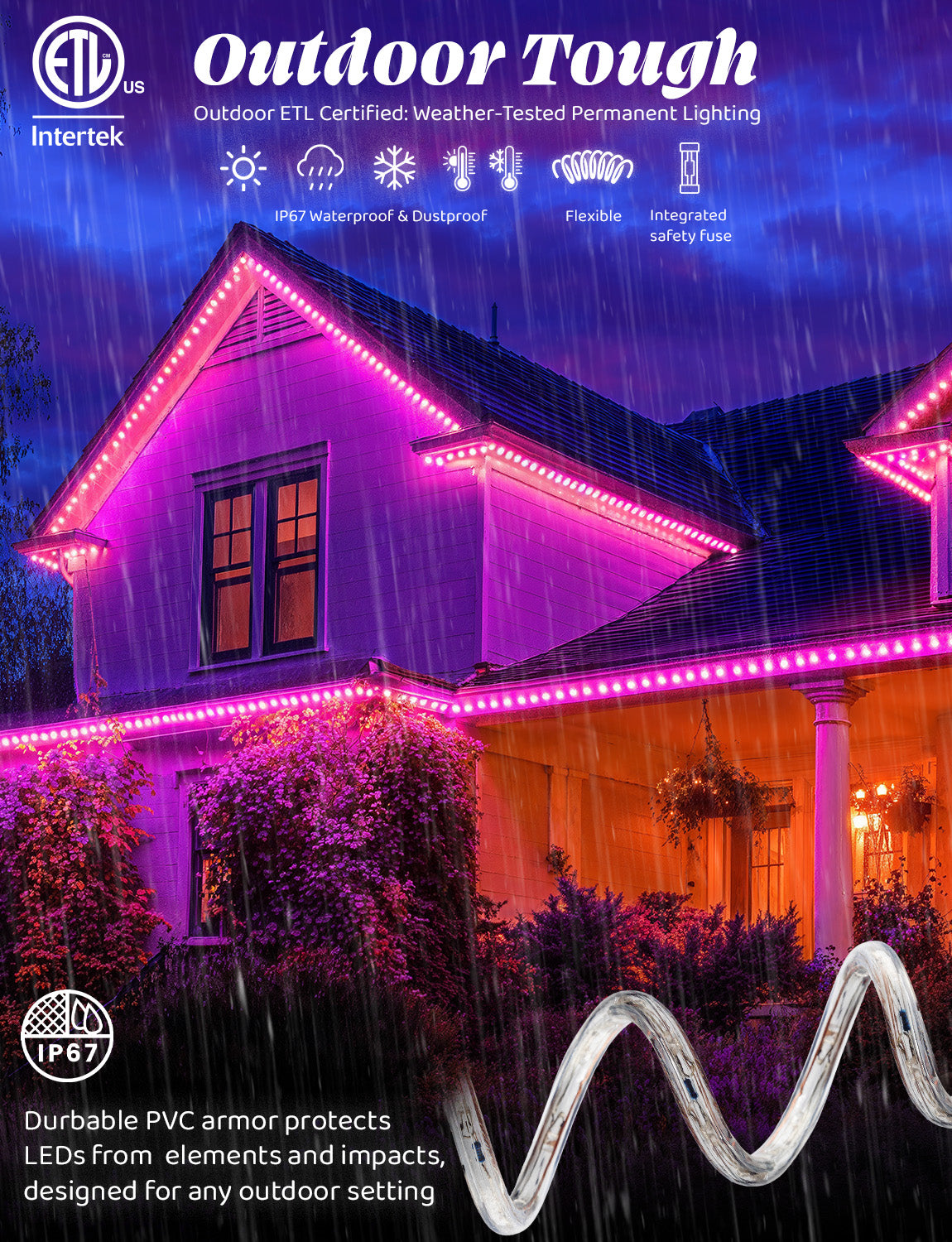 LED Rope Lights Outdoor Lighting, Outdoor ETL Certified, IP67 - West Ivory LED Lighting