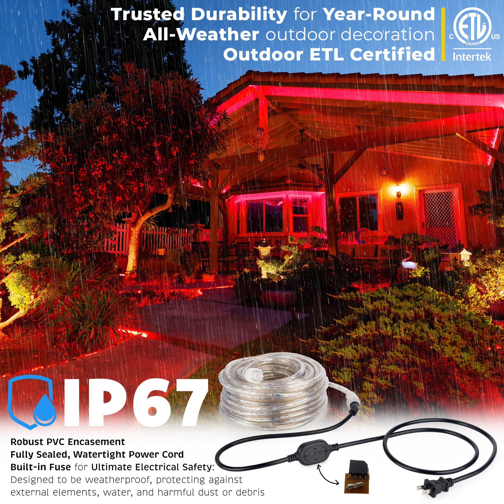 LED Rope Lights Outdoor Lighting, Outdoor ETL Certified, IP67 - West Ivory LED Lighting