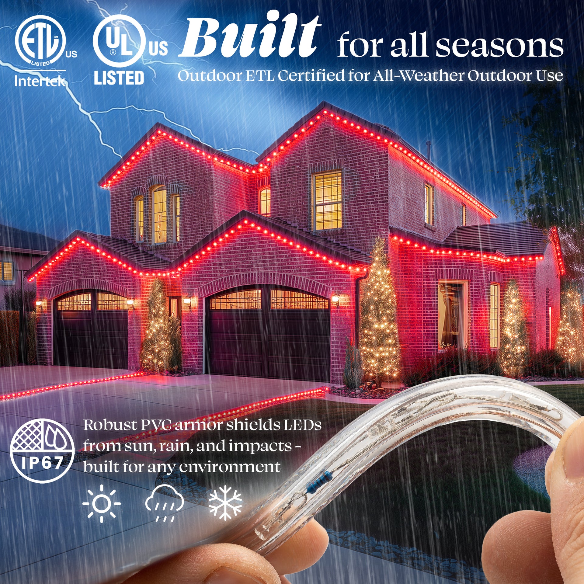LED Rope Lights Outdoor Lighting, Outdoor ETL Certified, IP67 - West Ivory LED Lighting