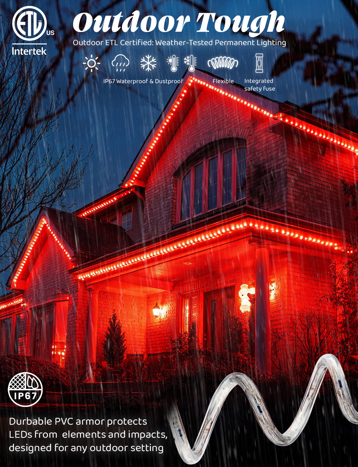 LED Rope Lights Outdoor Lighting, Outdoor ETL Certified, IP67 - West Ivory LED Lighting