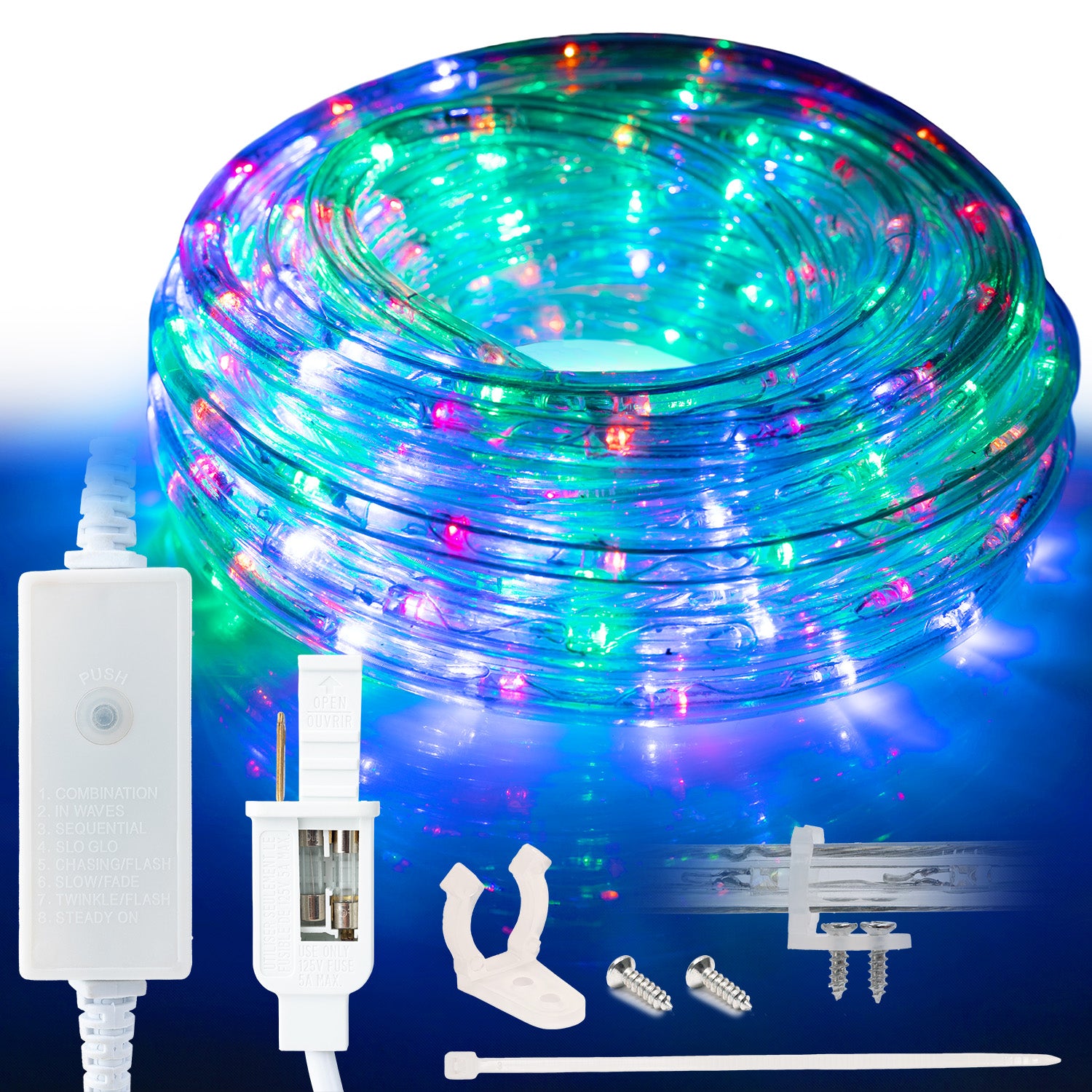 LED Rope Lights Outdoor Lighting, 8 modes - West Ivory LED Lighting