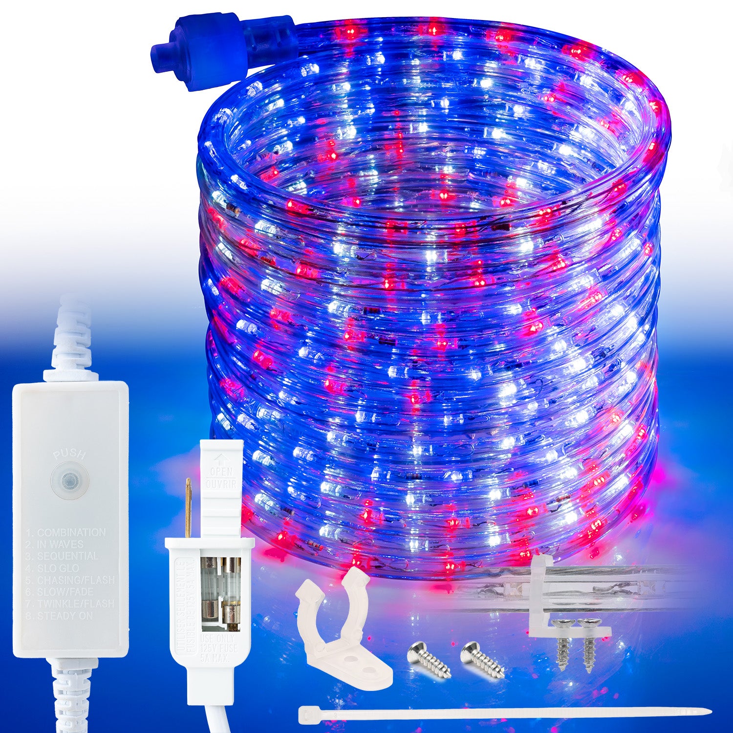 LED Rope Lights Outdoor Lighting, 8 modes - West Ivory LED Lighting
