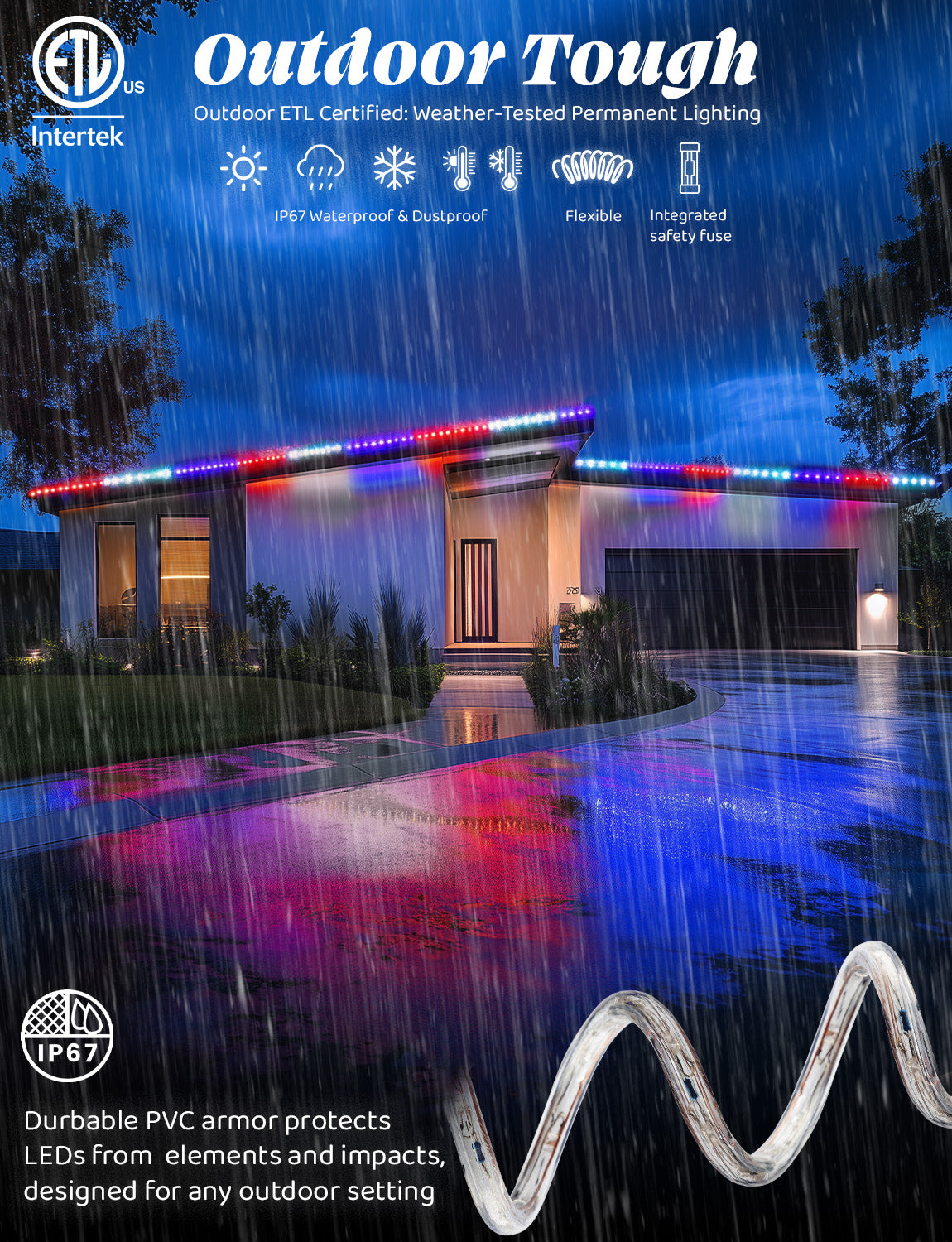 LED Rope Lights Outdoor Lighting, Outdoor ETL Certified, IP67 - West Ivory LED Lighting