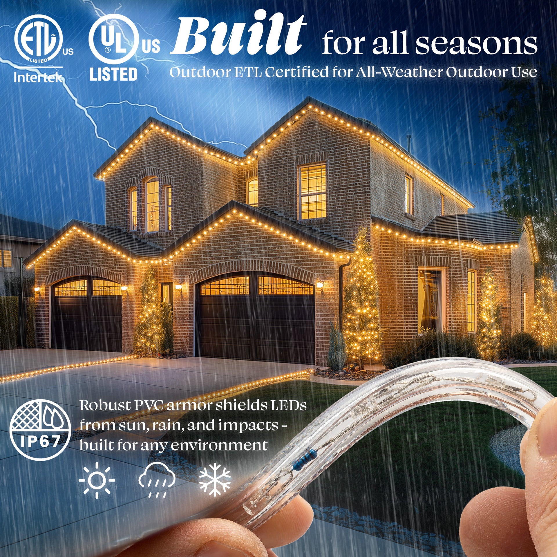 LED Rope Lights Outdoor Lighting, Outdoor ETL Certified, IP67 - West Ivory LED Lighting