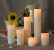 Set of 6 - LED Ivory Battery Operated Flameless Light Flickering Candle with Timer - West Ivory LED Lighting