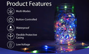 COOL WHITE Flexi Ribbon LED String Lights 33ft 100 LEDs 8 Modes w/6H Timer Waterproof - West Ivory LED Lighting