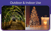 COOL WHITE Flexi Ribbon LED String Lights 33ft 100 LEDs 8 Modes w/6H Timer Waterproof - West Ivory LED Lighting