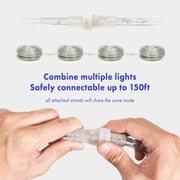 Warm White 1/2" LED Rope Lights with 8 Lighting Modes Controller, IP65, Linkable - West Ivory LED Lighting
