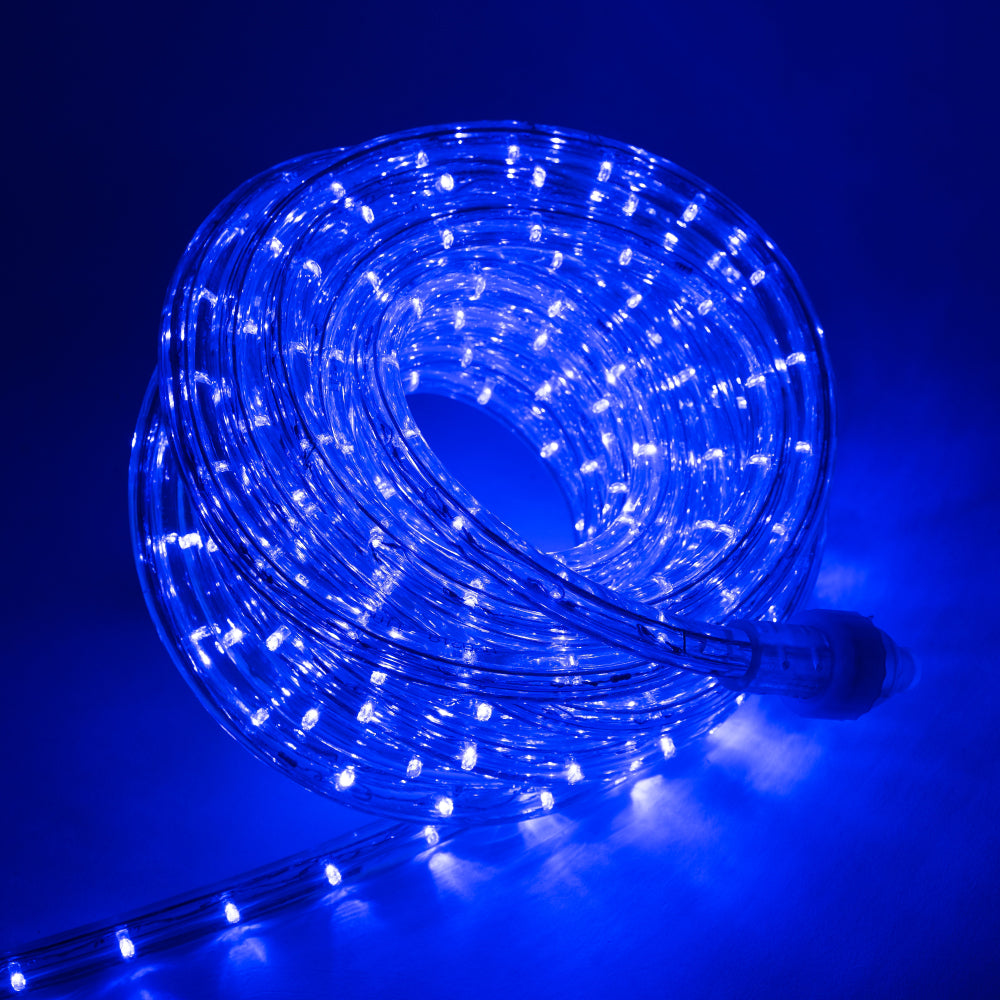 Blue 1/2" LED Rope Lights with 8 Lighting Modes Controller, IP65, Linkable - West Ivory LED Lighting