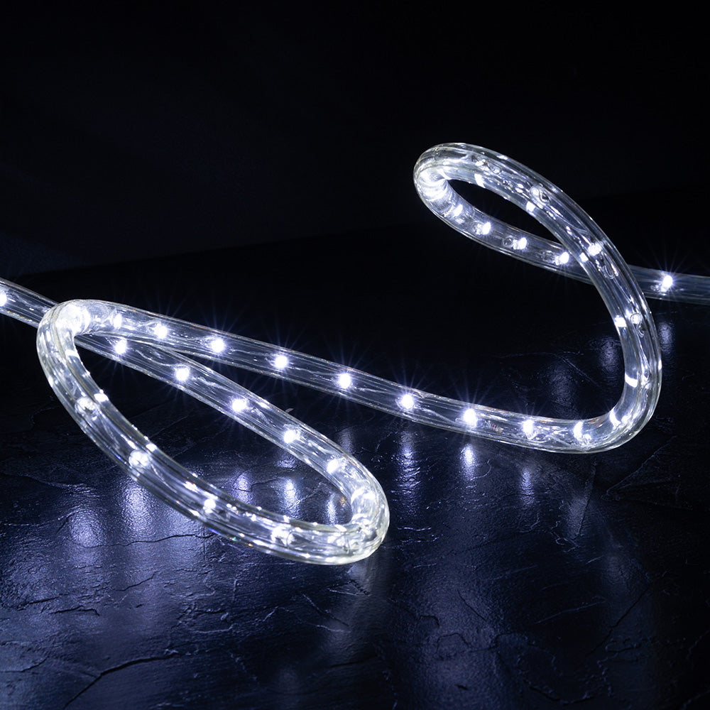 Cool White 1/2" LED Rope Lights with 8 Lighting Modes Controller, IP65, Linkable - West Ivory LED Lighting