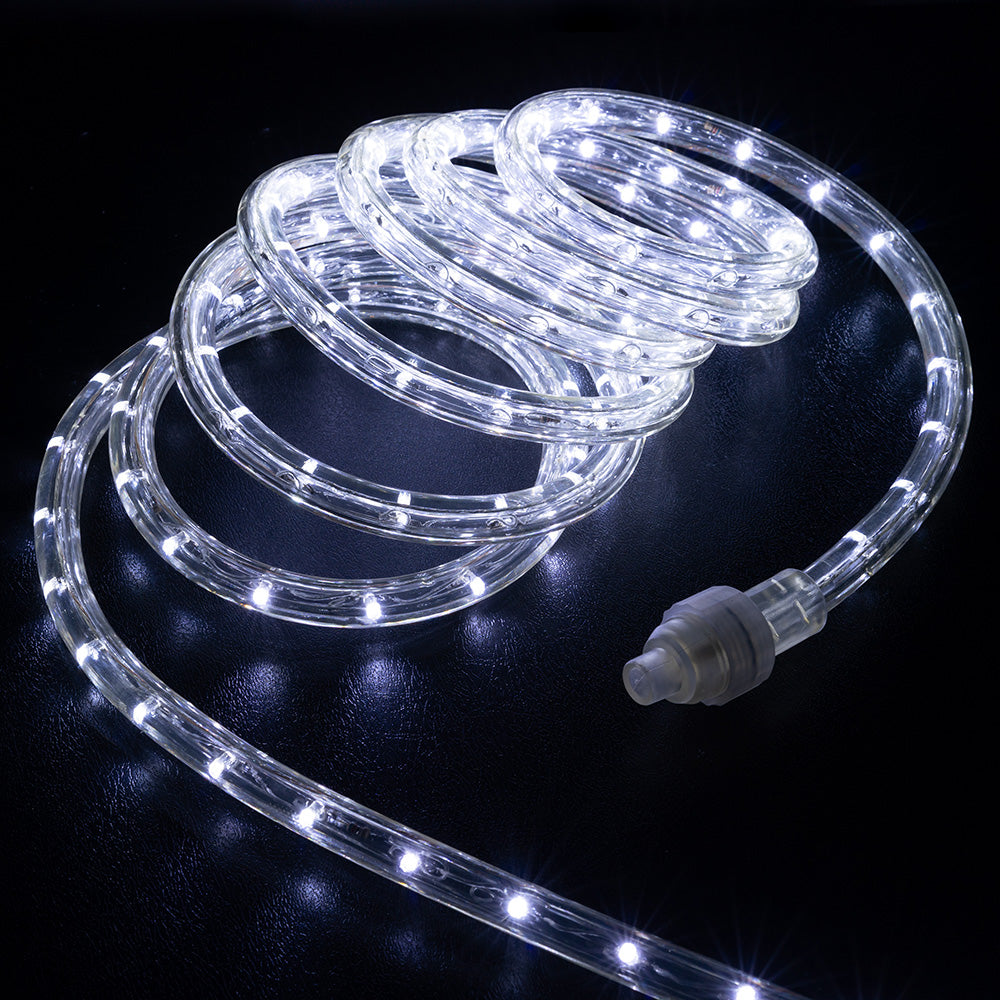 Cool White 1/2" LED Rope Lights with 8 Lighting Modes Controller, IP65, Linkable - West Ivory LED Lighting