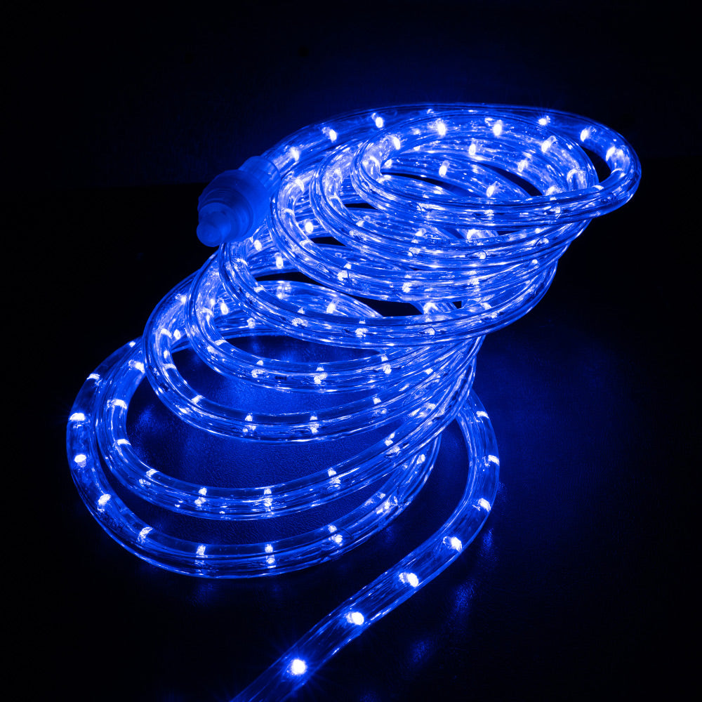 Blue 1/2" LED Rope Lights with 8 Lighting Modes Controller, IP65, Linkable - West Ivory LED Lighting