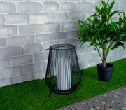 Solar Rechargeable Weatherproof Flickering Flameless LED Outdoor Pillar Resin Candles with Dusk to Dawn Timer, Light Sensor, Set of 2, D 4" x H 8" - West Ivory LED Lighting
