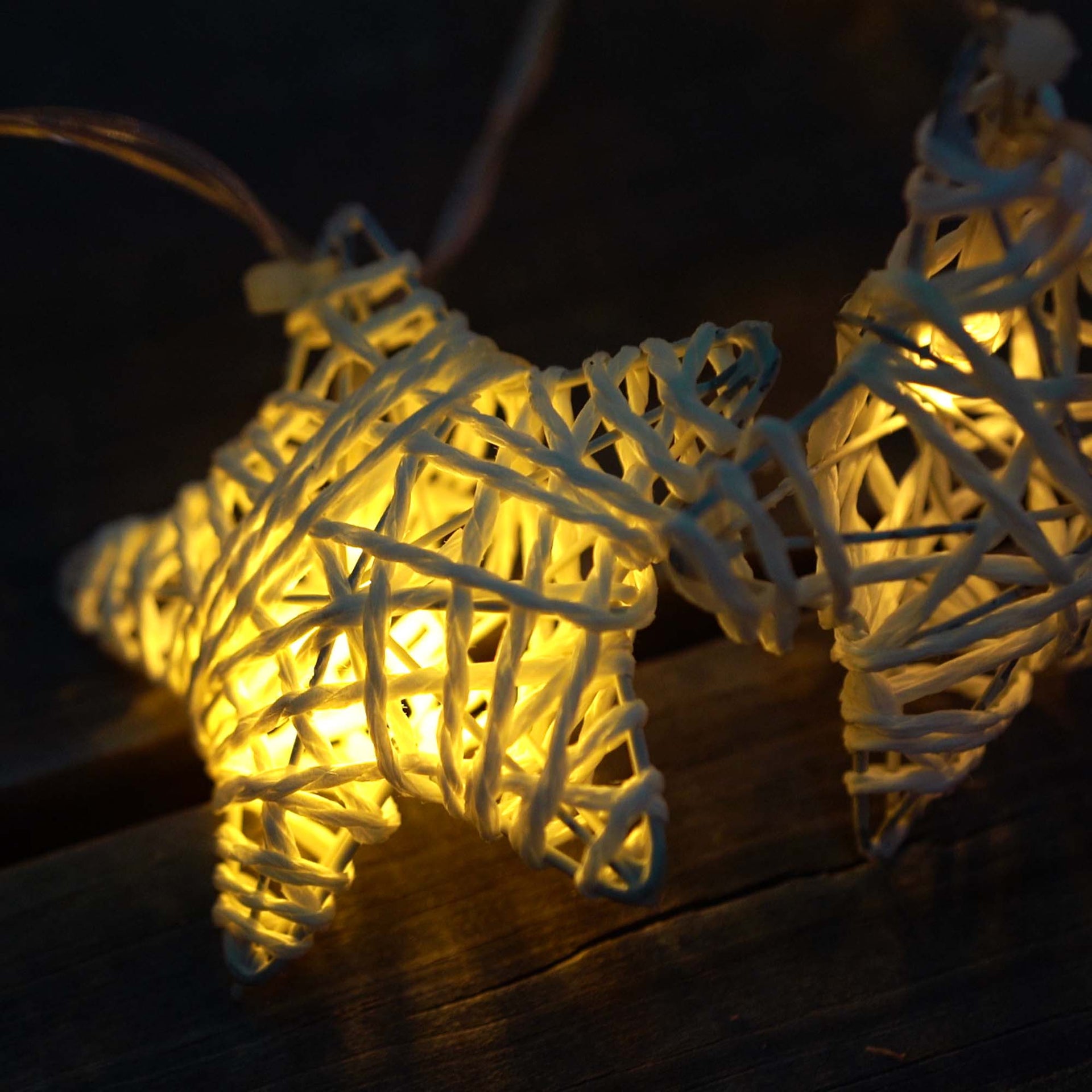 10 LED Metal Covered Stars String Fairy Light 6 feet  Battery Powered, Warm White - West Ivory LED Lighting