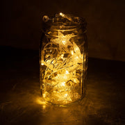20 LED Acrylic Stars and Beads String Fairy Light 5 feet  Battery Powered, Warm White - West Ivory LED Lighting