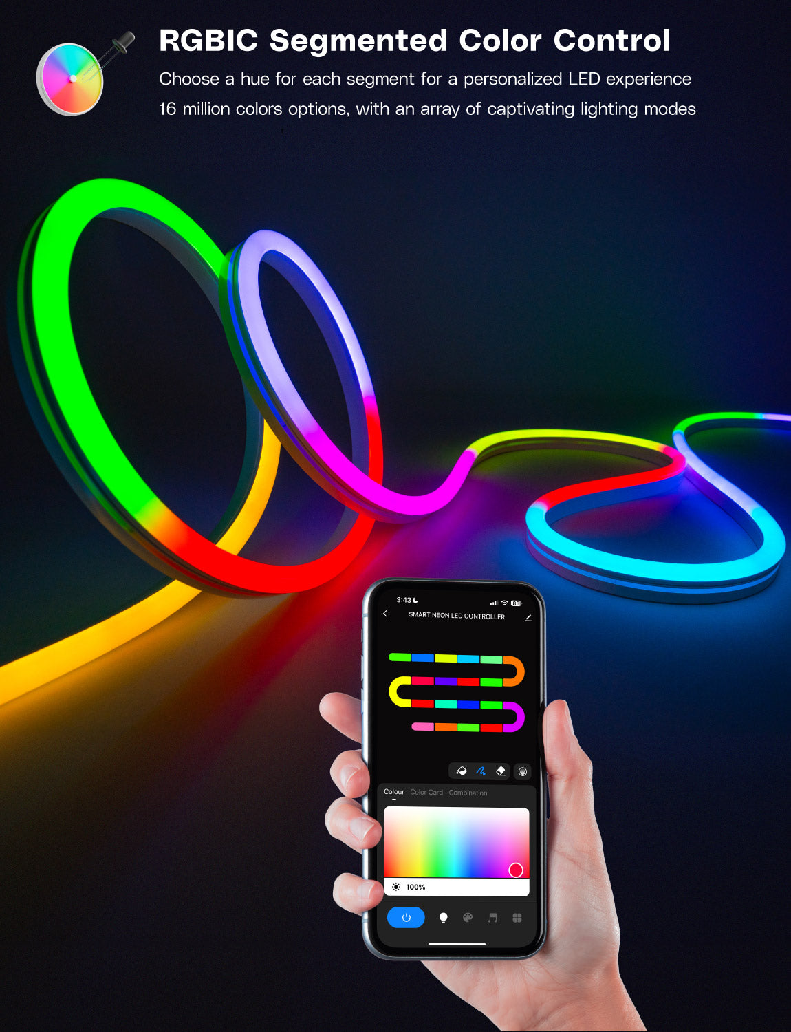 Colorful Led Strip Commercial Grade SMD 5050 LED Indoor/Outdoor Light Strip (16 Colors)