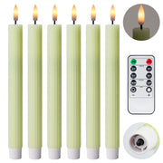 10" Fluted Ribbed LED Blue Grooved Pillar Candles, Remote & 24h Timer Memory, On/Off Switch - (6 Pack) - West Ivory LED Lighting 