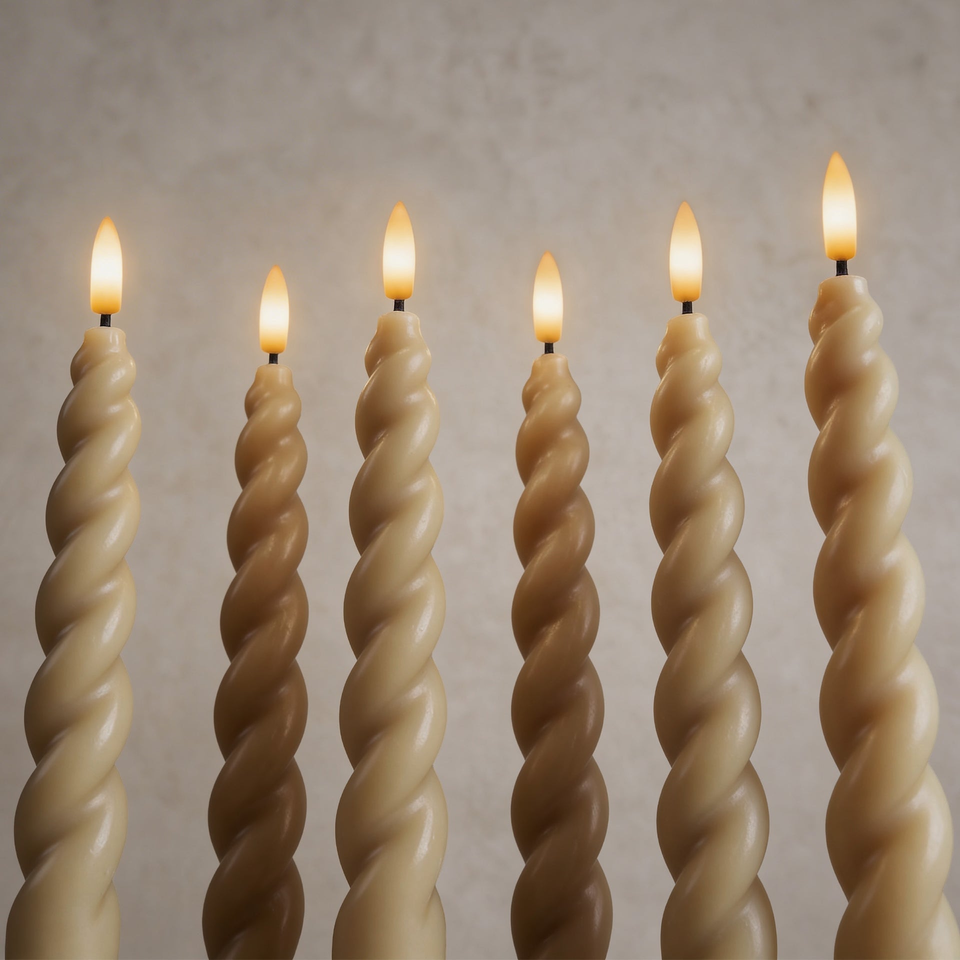 10" Flameless LED Taper Candles – Full Twisted Spiral – Remote, 2/4/6/8-Hr Timer (24-hr Memory), Bottom On/Off Button, Dimmable, Battery Operated, Flicker/Steady - West Ivory LED Lighting 