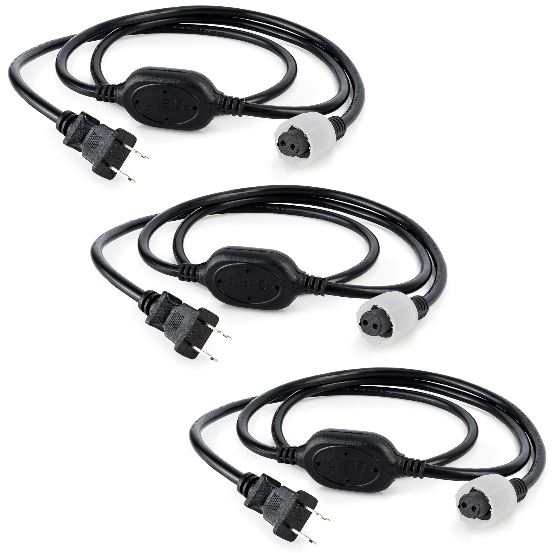 5ft LED Rope Light Power Cord with Connector Cap – 3/8" 2-Wire, Supports up to 300ft - West Ivory LED Lighting 