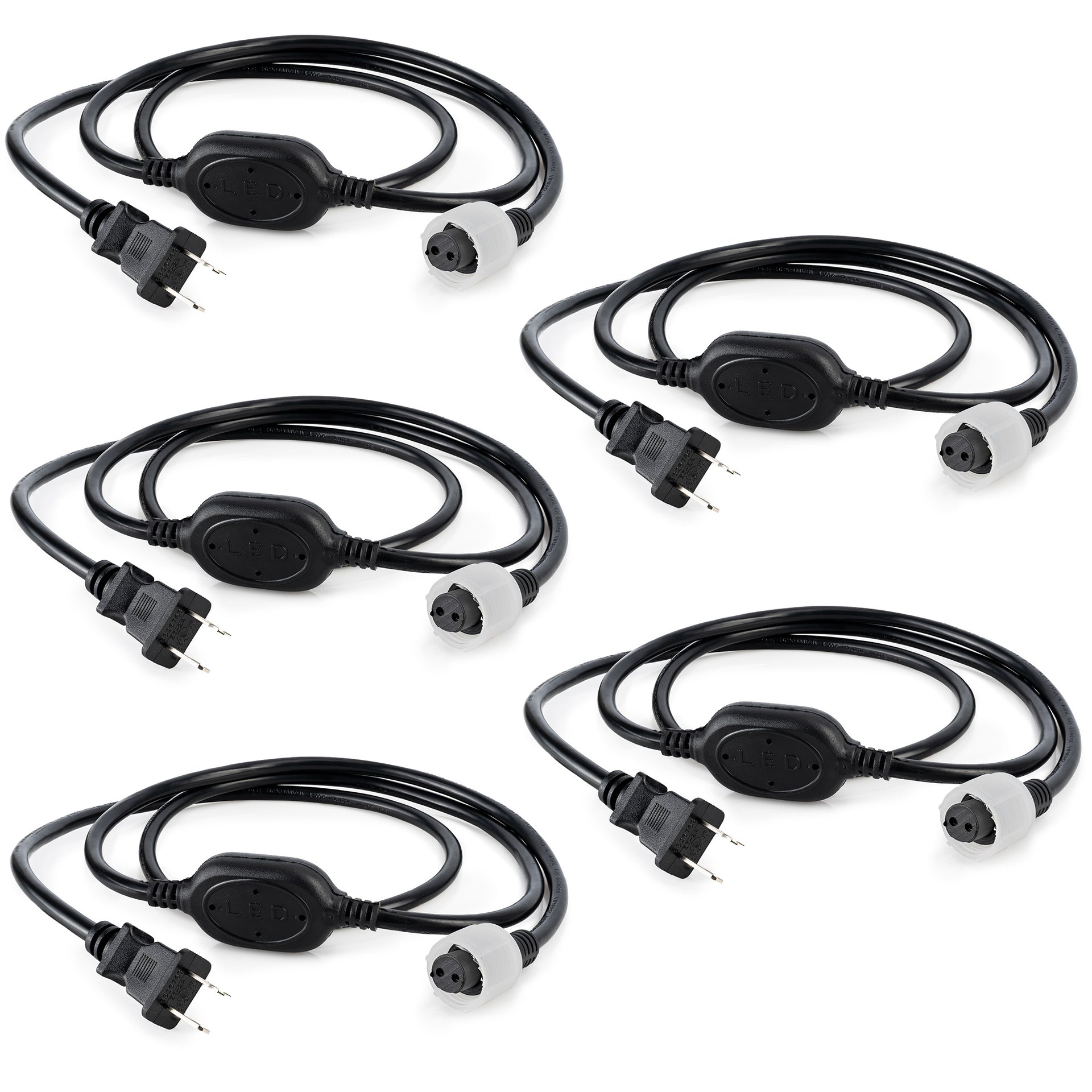 5ft LED Rope Light Power Cord with Connector Cap – 3/8" 2-Wire, Supports up to 300ft - West Ivory LED Lighting 
