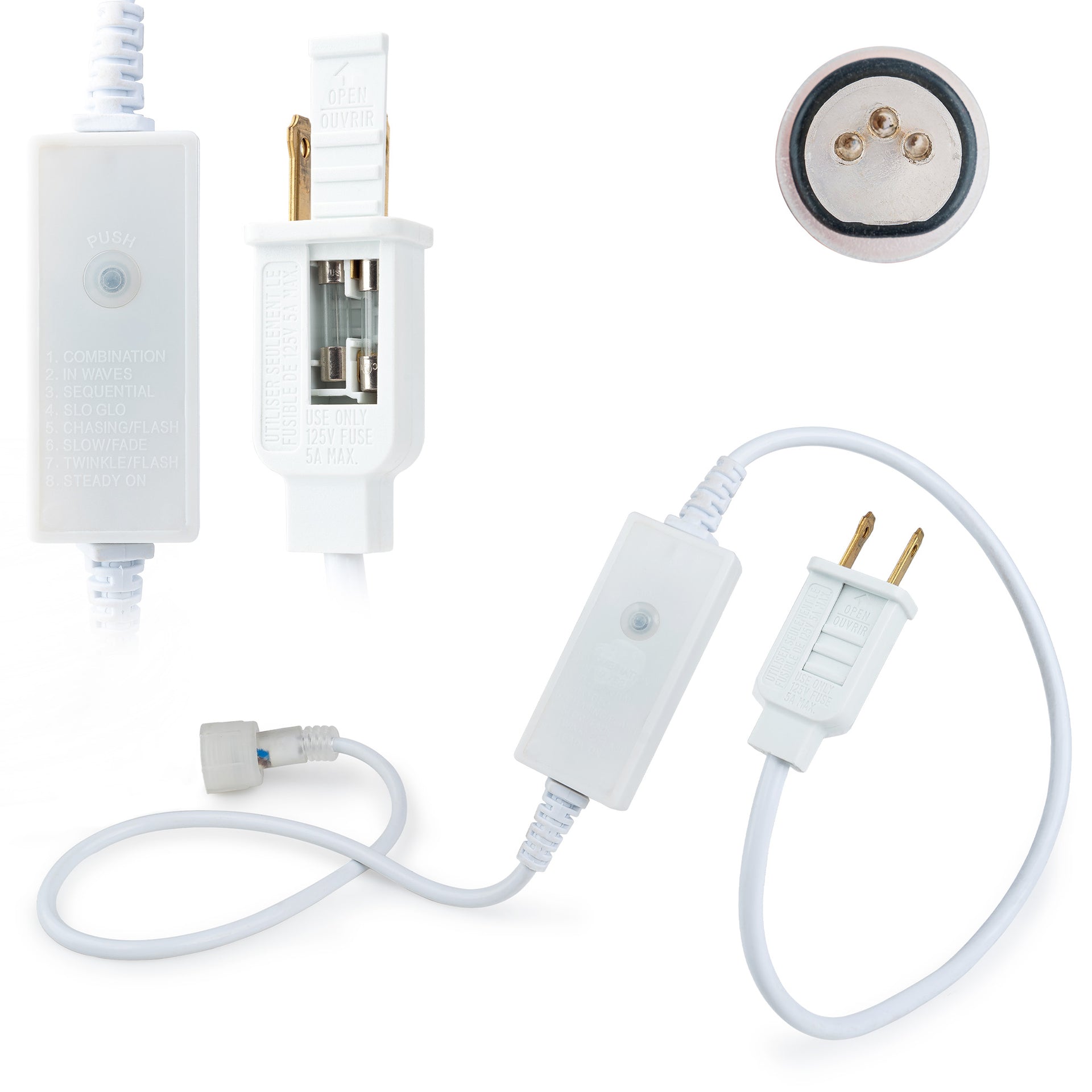 LED Rope Light, Power Cord, 3-Wire, 8-Mode, Controller - West Ivory LED Lighting 