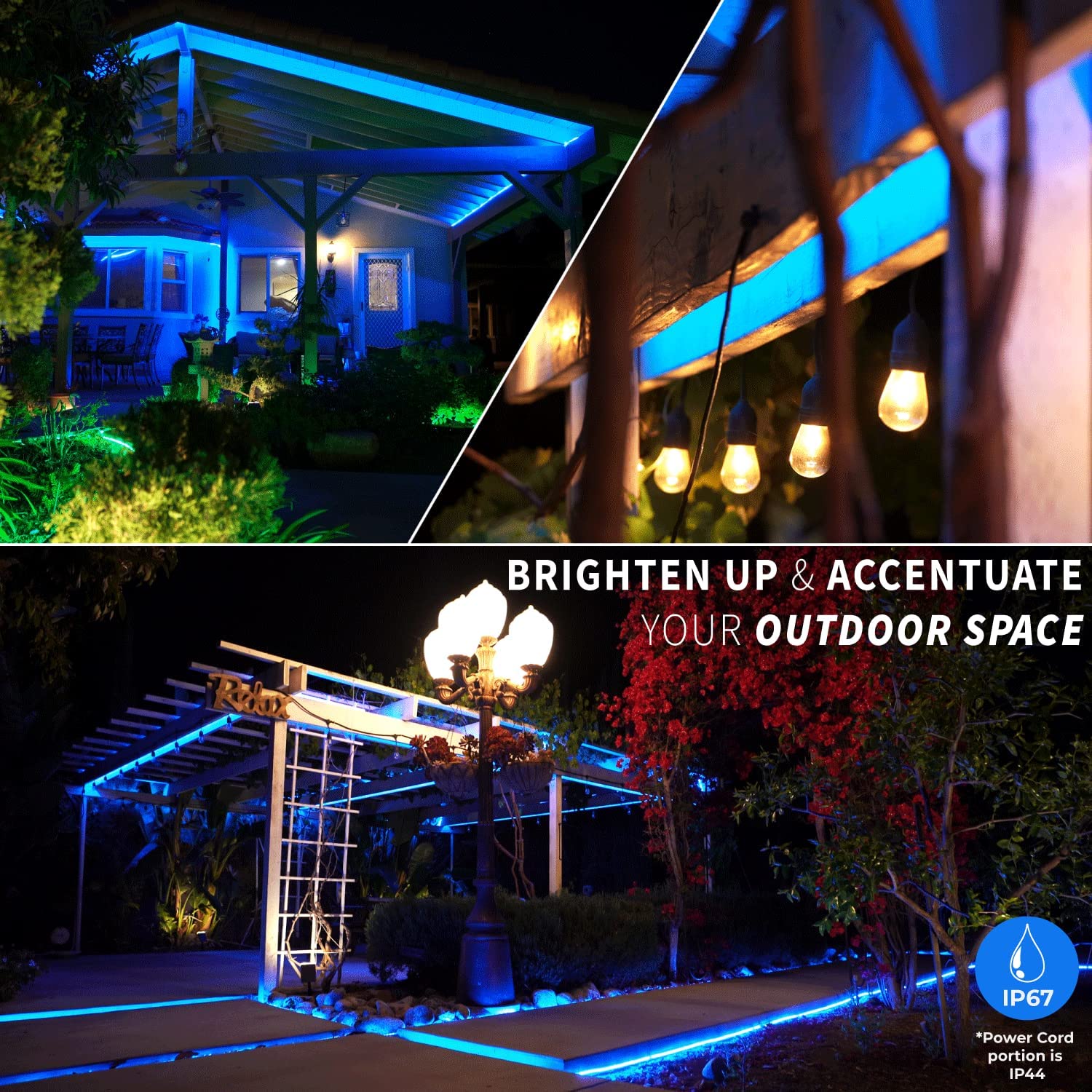 Green 1/2" LED Rope Lights with 8 Lighting Modes Controller, IP65, Linkable - West Ivory LED Lighting 